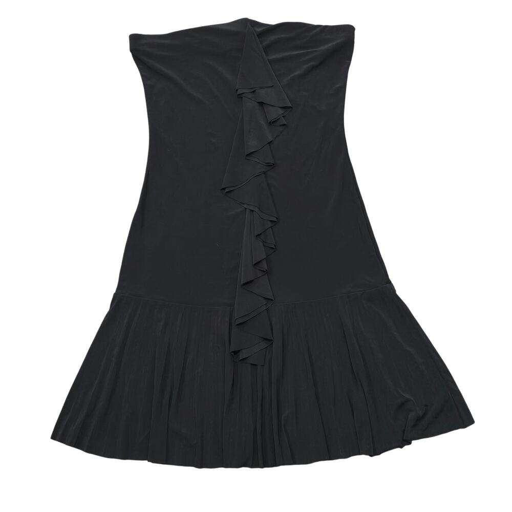 Eyelash Black Front Tiered Fitted Sleeveless Mini Dress